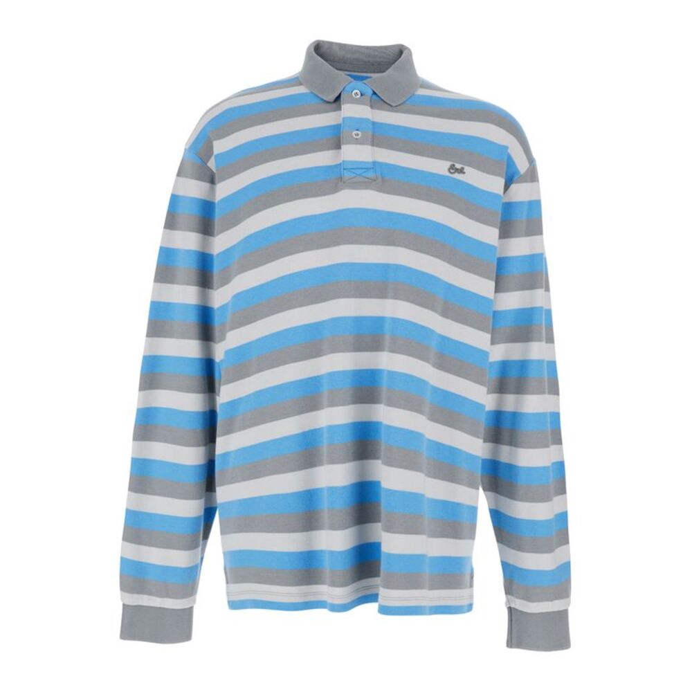 Erl Men Multicolor Long-Sleeved Polo Shirt With Striped Motif In Cotton Man
